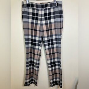 NY & Co 7th Avenue Plaid Slim Pants Size 8 Career Stretch 32” Inseam